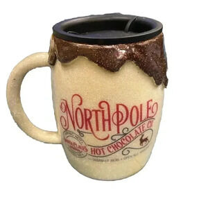 Hot Chocolate North Pole Custom 14oz Stainless Steel Mug, Christmas, Santa Claus
